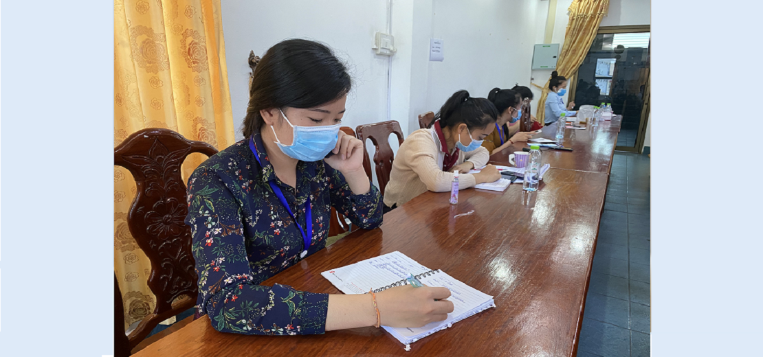 Khamphian Maithaphom, a fourth-year medical student volunteer, at the hotline center in April