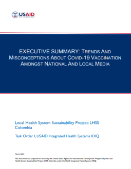 Cover of report showing title and USAID logo