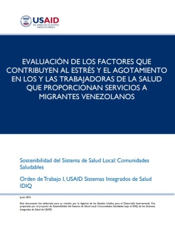 Cover of report showing Spanish title and USAID logo