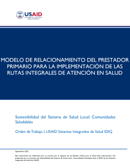 Modelo de Relacionamiento del Prestador Primario para la Implementación de las Rutas Integrales de Atención en Salud