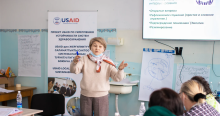 Photo of woman facilitating a training session