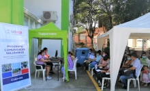 Venezuelan migrants sign up for Colombia’s national health insurance program at an enrollment day in the municipality of Floridablanca