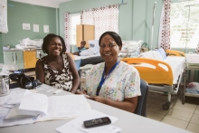 Health workers in Haiti pose for photo