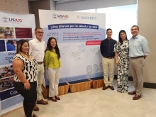 Stakeholders at event celebrating collaboration between LHSS Colombia and Novartis